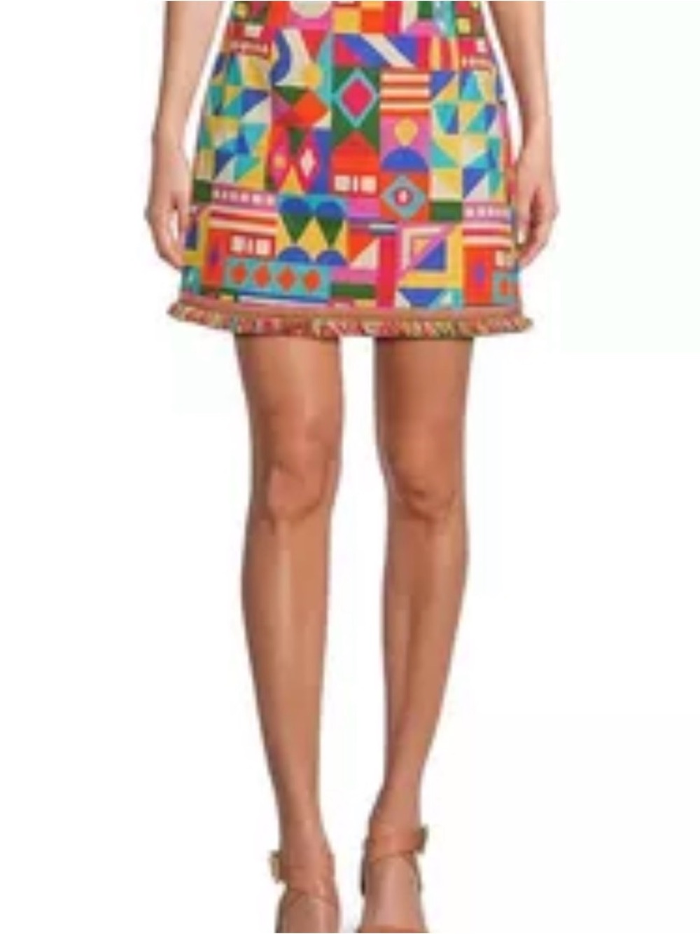 ANTONIO MELANI Geo Block Mini Skirt in Multicolor